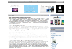 Página inicial da Apple no Safari